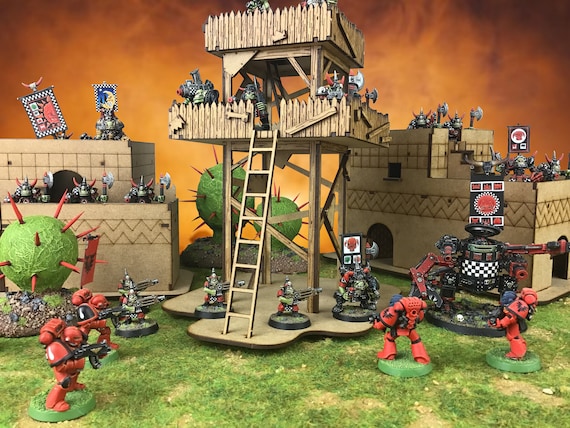 Retro Space Ork Village Set 2 - Lasercut Scenery - Warhammer