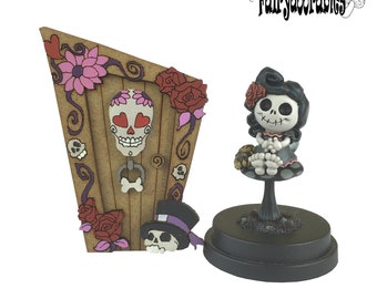 Fairy Door Laser Cut Kit - Day of the dead Fairy Set - Fairydoorables