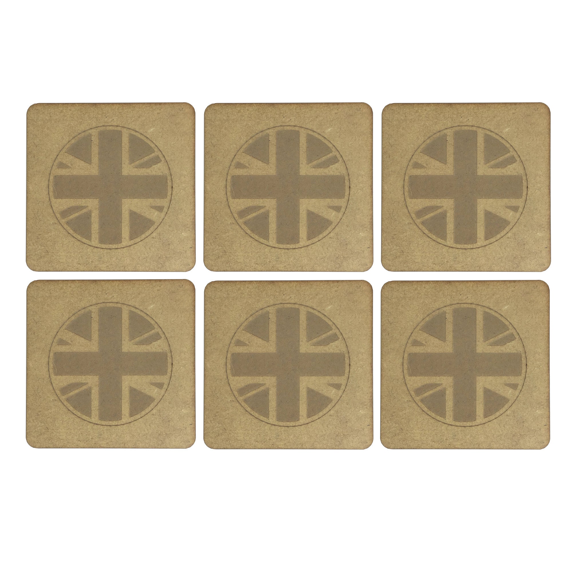 British Union Jack Laser Cut Wooden Coasters / Placemats Single or Sets ...