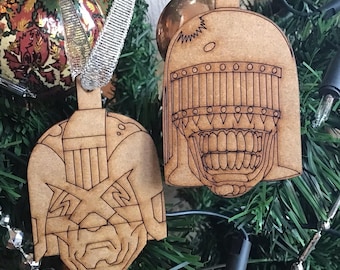 Fan Art Future Cop, Sci Fi Christmas Tree Decorations - Lasercut MDF