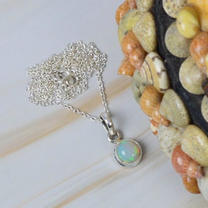 Ethiopian Opal 925 Sterling Silver Chain Pendant W/ or W/o Chain ~ Handmade Jewelry ~ October Birthstone ~ Natural Stone ~ Gift For Her