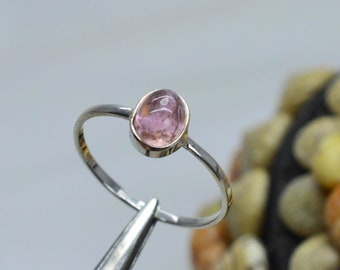 Details about / Pink Tourmaline 925 Sterling Silver Ring Natural Blue Solitaire Gemstone