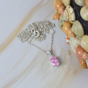 Cut Pink Topaz 925 Sterling Silver Small Chain Pendant W/ or W/o Chain