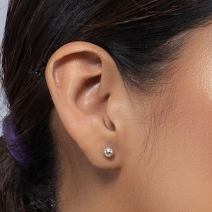Sterling Silver Round Stud Earrings 925 Sterling Silver Stud Jewelry ~ Plain Jewelry Stud Earring ~ 1 Pair ~ Gift For Birthday
