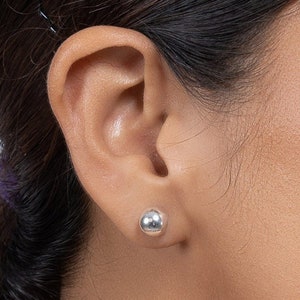 Sterling Silver Round Stud Earrings 925 Sterling Silver Stud Jewelry ~ Plain Jewelry Stud Earring ~ 1 Pair ~ Gift For Her
