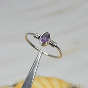 Natural Purple Amethyst 925 Sterling Silver Faceted Gemstone Ring ~ Oval Gemstone Ring ~ February Birthstone ~ Promise Ring ~ Gift For Her