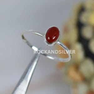 Red Carnelian 925 Sterling Silver Gemstone Ring ~ Handmade Jewelry ~ Oval Shape ~ Gift For Anniversary ~ Ring