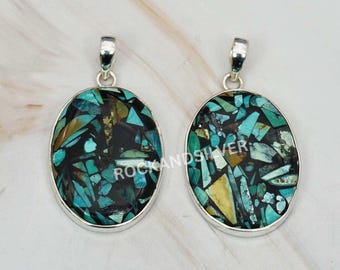 Arizona Turquoise Sterling Silver Pendant: December Birthstone Necklace