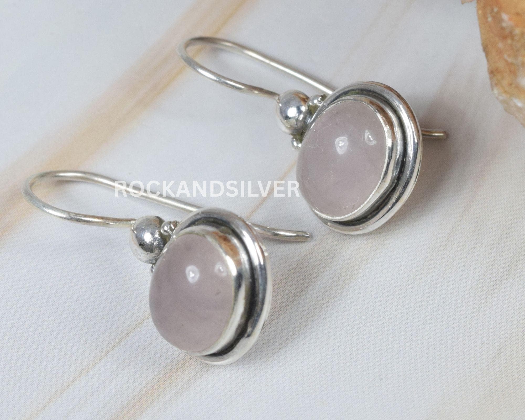 Collier Boucles d'Oreilles Quartz Rose Naturel Pierre Précieuse Perlée Collier Boucles d'Oreilles Quartz Rose Naturel Pierre Précieuse Perlée