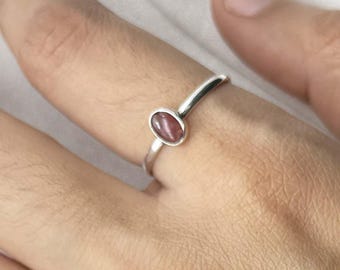 Pink Tourmaline 925 Sterling Silver Gemstone Ring ~ Handmade Jewelry ~ October Birthstone ~ Oval Shape ~ Gift For Anniversary