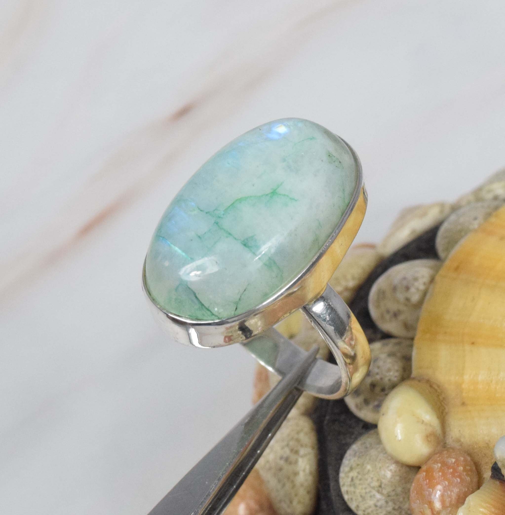 Green Moonstone Ring Etsy Australia