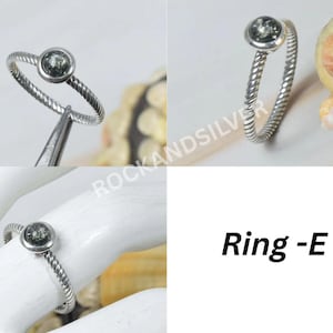 Green Baltic Amber Ring: Handmade 925 Sterling Silver Gemstone E