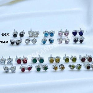 925 Silber Edelstein Ohrstecker: Rubin, Amethyst, Perle, Saphir