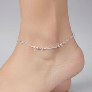 Cavigliera con topazio rosa: pietra preziosa marquise in argento sterling 925