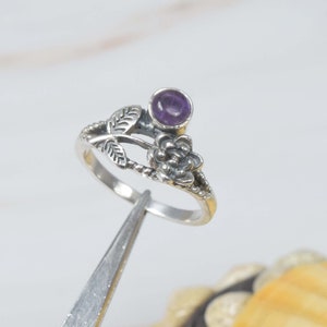 Natural Purple Amethyst 925 Sterling Silver Gemstone Elegant Ring ~ February Birthstone ~ Flower Ring ~ Designer Ring ~ Gift For Birthday