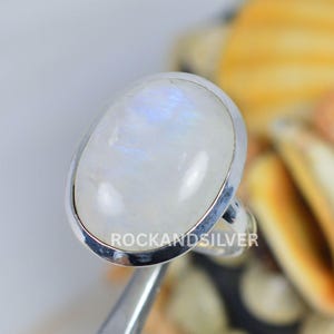 Rainbow Moonstone 925 Sterling Silver Gemstone Ring ~ Handmade Jewelry ~ June Birthstone ~ Oval Shape Ring ~ Gift For Christmas