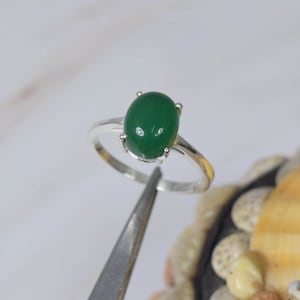 Green Onyx 925 Sterling Silver Gemstone Ring ~ Handmade Jewelry ~ Elegant Ring ~ December Birthstone ~ Oval Shape ~ Gift For Her