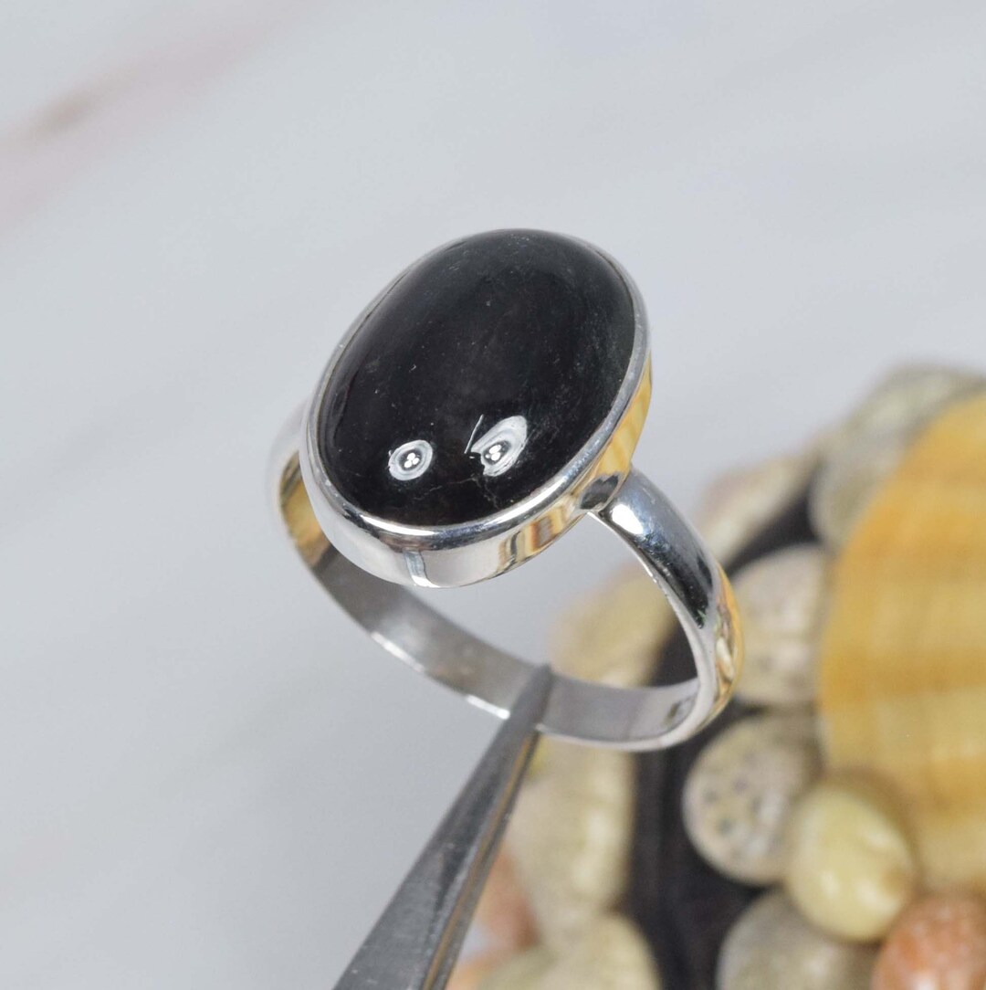 Black Star Ring 925 Sterling Silver Gemstone Elegant Ring, Handmade ...