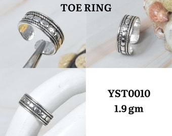 Silver Toe Ring 925 Sterling Silver Réglable Plain Toe Ring Bijoux ~ Bijoux de corps Midi Foot Ring ~ Bijoux faits à la main ~ Cadeau pour les femmes