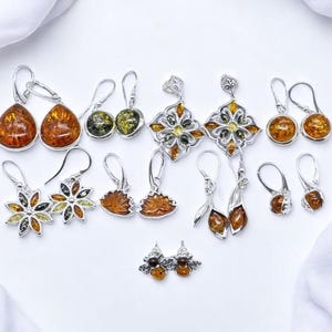 Baltic Amber 925 Sterling Silver Natural Gemstone Earring ~ Handmade Jewelry ~ Elegant Earring ~ Designer Jewelry ~ Gift For Christmas