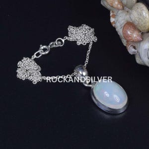 Ethiopian Opal Pendant: Sterling Silver Gemstone Necklace, October Birthstone