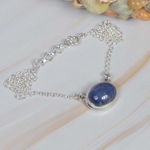 Natural Tanzanite Necklace 925 Sterling Silver Gemstone Chain Necklace ~ December Birthstone ~ Handmade Jewelry ~ Gift For Christmas