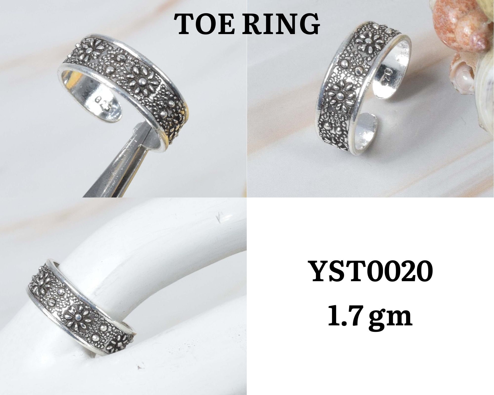 92.5 sterling silver elegant designer 4.5mm adjustable toe ring band, toe  band stylish modern women's brides jewelry from india toer100 | TRIBAL  ORNAMENTS