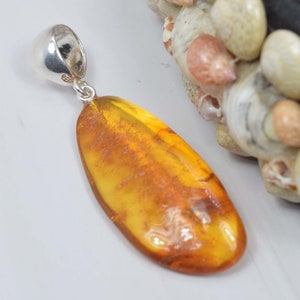 Insect Baltic Amber 925 Sterling Silver Gemstone Elegant Amber Pendant ~ Natural Amber ~ Handmade Pendant Jewelry ~ Gift For Christmas