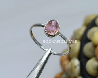 Pink Tourmaline 925 Sterling Silver Gemstone Ring ~ Handmade Jewelry ~ October Birthstone ~ Oval Shape ~ Gift For Anniversary