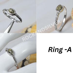 Green Baltic Amber Ring: Handmade 925 Sterling Silver Gemstone A