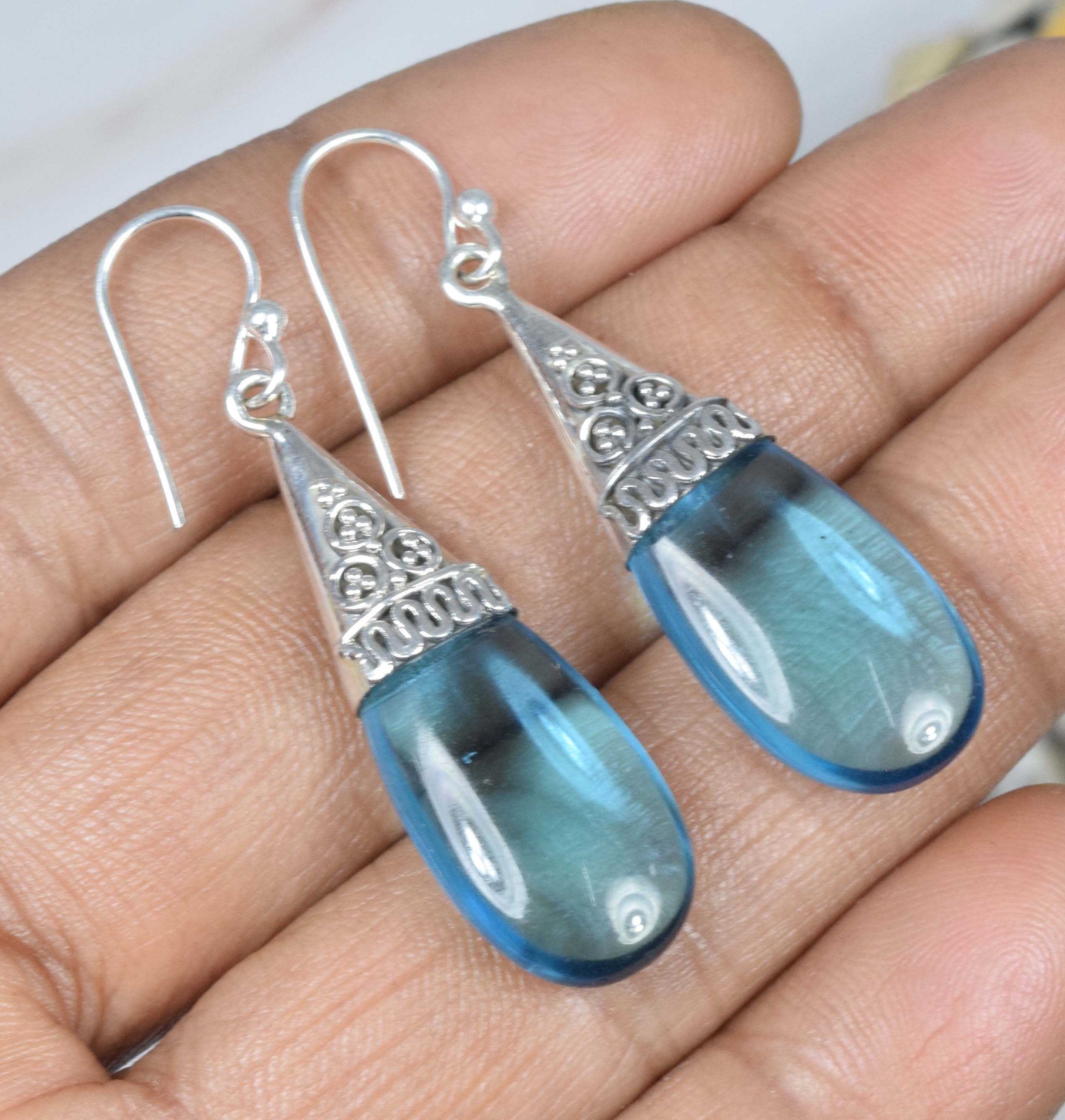 Orecchini Pendenti Con Pietra Blu - CARAMELLE OVALI – Acquemarine Gioielleria - Foto 5