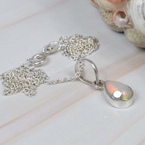 Ethiopian Opal 925 Sterling Silver Chain Pendant W/ or W/o Chain ~ Handmade Jewelry ~ October Birthstone ~ Natural Stone ~Gift For Christmas