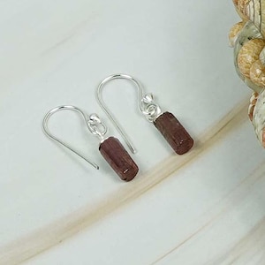 Rough Pink Tourmaline 925 Sterling Silver Natural Gemstone 1 Pair Hook Earring ~ Handmade Jewelry ~ Gift For Mothers Day ~ Drop Earring