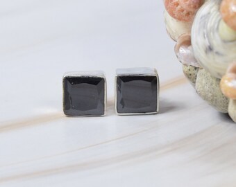 ChicSilver 925 Sterling Silver, Black Onyx Stud Earrings