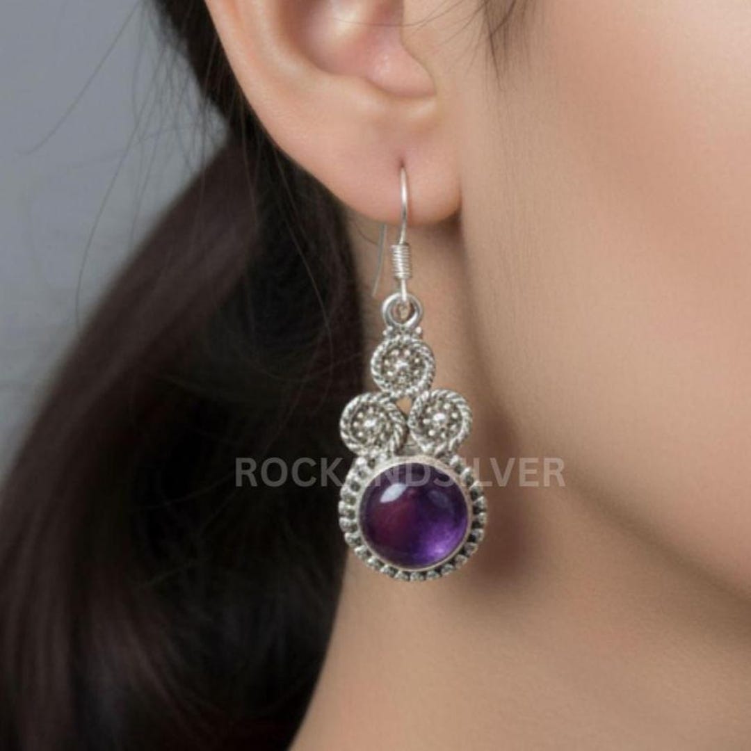 Boucles d'oreilles Améthyste - Gem Aphrodite 's Shop