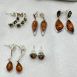 Baltic Amber 925 Sterling Silver Gemstone Stud Earring ~ Handmade Jewelry ~ Elegant Stud ~ Designer Jewelry ~ Gift For Birthday
