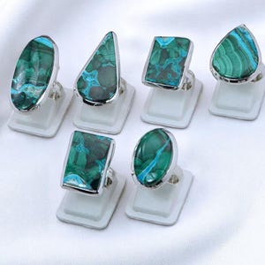 Azurite Malachite 925 Sterling Silver Natural Gemstone Ring, Handmade Jewelry, Silver Ring Statement Ring, Unisex Ring, Gift For Christmas