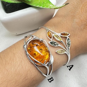 Gele Baltische barnsteen 925 sterlingzilver natuurlijke edelsteen verstelbare armband sieraden, natuurlijke multi-edelsteen armband, cadeau voor kerst