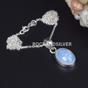 Ethiopian Opal Pendant: Sterling Silver Gemstone Necklace, October Birthstone