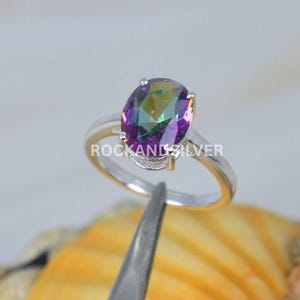 Mystic Topaz 925 Sterling Silver Gemstone Elegant Ring ~ Oval Shape ~ Handmade Ring ~ Designer Ring ~ November Birthstone ~ Statement Ring
