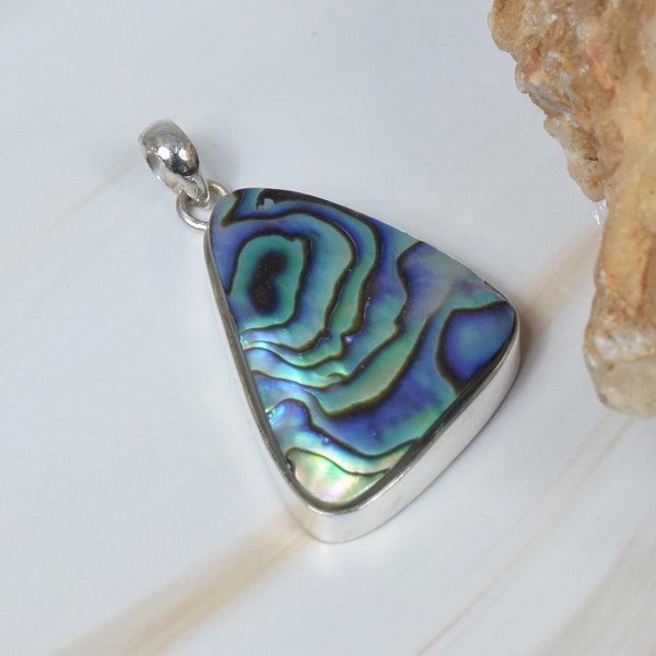 Abalone Shell 925 Sterling Silver Gemstone Pendant ~ Handmade Jewelry ~ Unique Pendant ~ Genuine Stone ~ Gift For Birthday