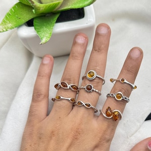 Baltic Amber 925 Sterling Silver Natural Gemstone Elegant Ring Jewelry ~ Handmade Jewelry ~ All Designer Ring ~ Gift For Anniversary