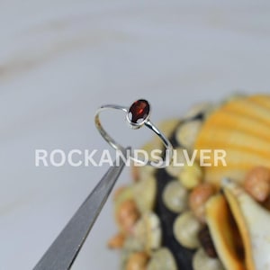 Cut Red Garnet 925 Sterling Silver Ring