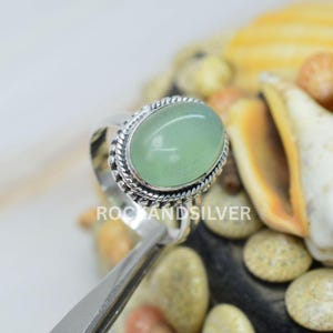 Aqua Chalcedony 925 Sterling Silver Ring