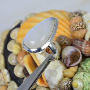 Rainbow Moonstone 925 Sterling Silver Ring ~ Gemstone Ring Jewelry ~ Pear Shape Ring ~ Handmade Jewelry ~ Christmas Gift ~ Moonstone Ring