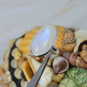 Rainbow Moonstone 925 Sterling Silver Ring ~ Gemstone Ring Jewelry ~ Moonstone Ring ~ Handmade Jewelry ~ Christmas Gift ~