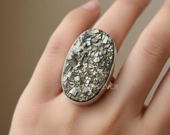 Bague Vintage En Cristal Rose - Taille 62, Argenté, Solitaire Imposant