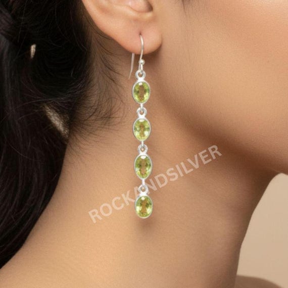 Gem Stone King Boucles d'oreilles à tige en argent sterling 925 péridot vert pour femme 2,00 carat pierre de naissance 6 mm