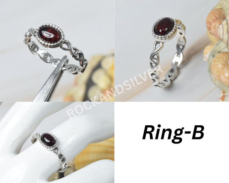 Green Baltic Amber Ring: Handmade 925 Sterling Silver Gemstone B