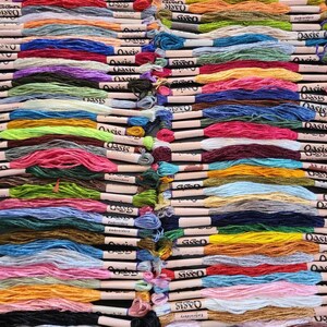 Pack of 100 colorful embroidery skeins made from high-quality material, offering a solid and attractive appearance. Each skein measures 6 to 7 meters in length and consists of 6 strands, allowing for versatile use.